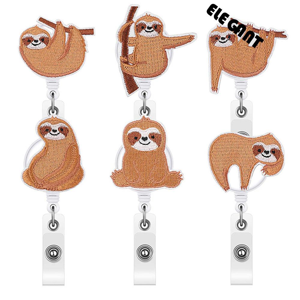 ELEGANT Durable Name Card Holder Sloth Badge Holder Clip ID Badge Holder Card Holder Clip Office Supplies ID Card Nurse Doctor Work Card Lovely Name Tag Holder