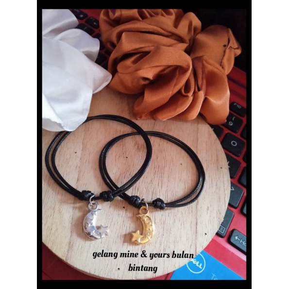 SEPASANG GELANG COUPLE MINE &amp; YOURS BULAN BINTANG