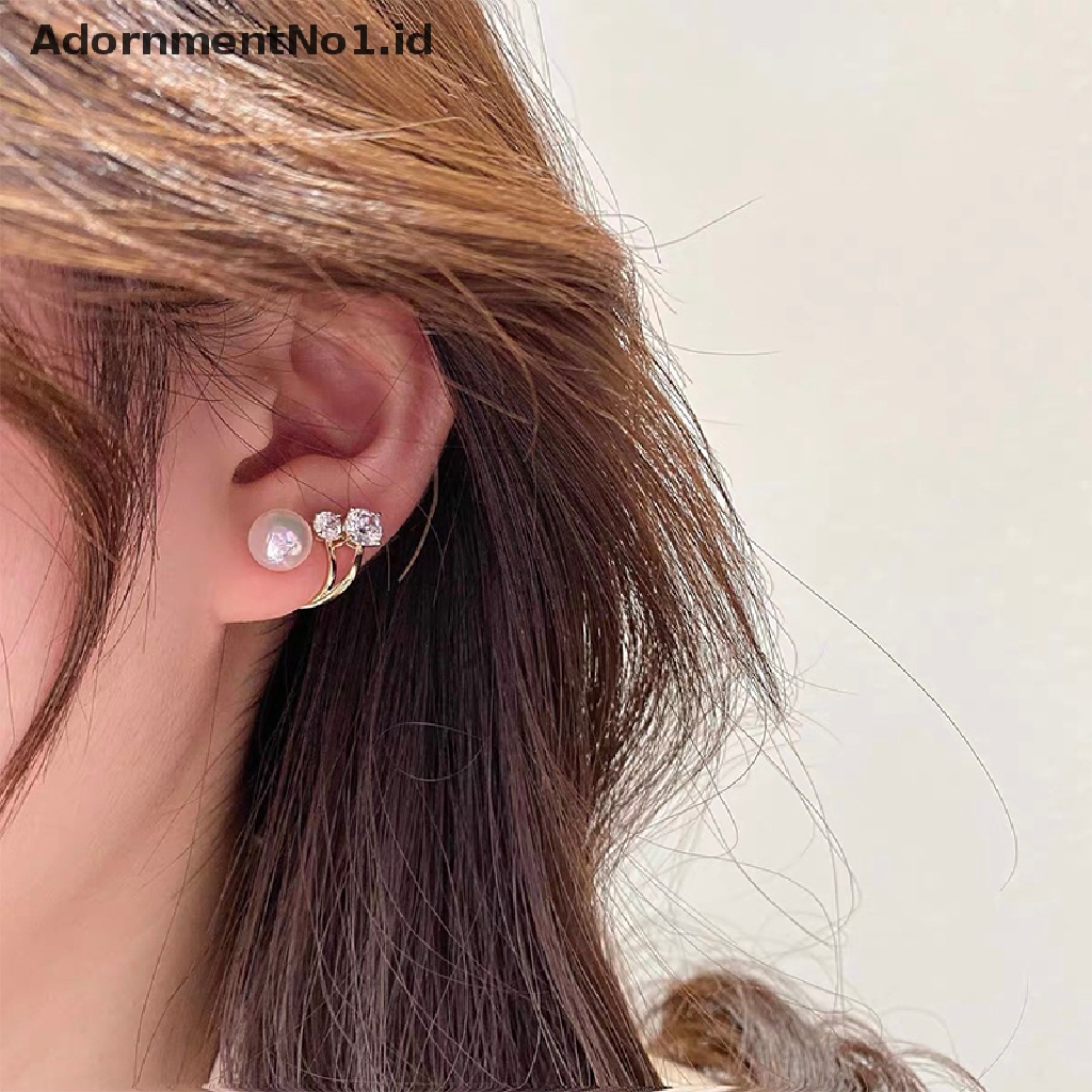 [AdornmentNo1] 1pasang Anting Wanita Mutiara Anting Perhiasan Wanita Dual Purpose Earrings Girl's Birthday Christmas New Year Gift [ID]