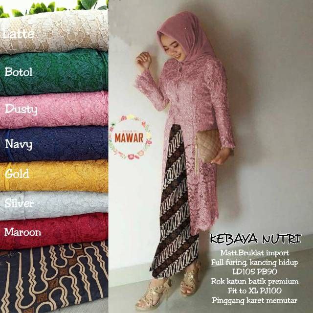 (SET KEBAYA NUTRI) TERBARU BATIK SET BROKAT DAHLIANA SET // SET BROKAT / SETELAN BROKAT