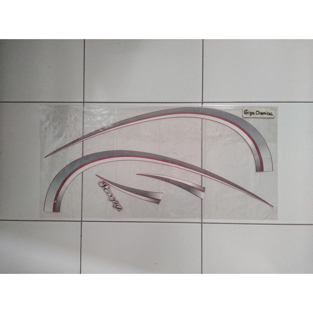 Striping Sticker Lis Honda Scoopy Karbu 2010 2011 2012 Merah Original