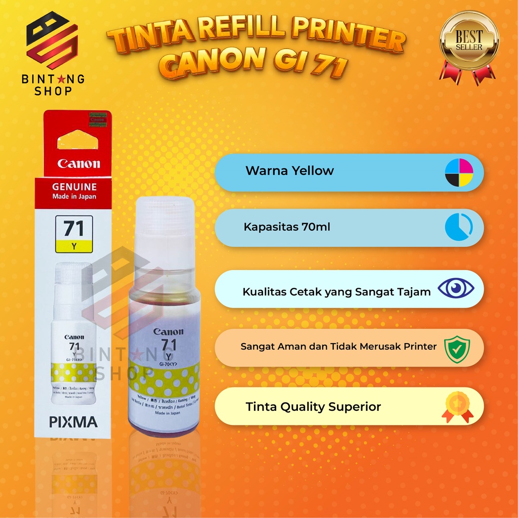 1 SET 4 PCS Tinta Canon Gi 71 Tipe Printer G1020 G3021 G3060 G2020 G3020