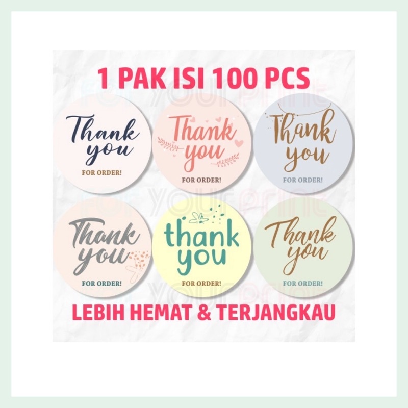 

STIKER THANK YOU / STIKER THANK YOU FOR ORDER ISI 100PCS