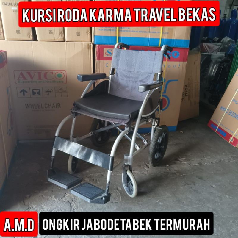 Kursi Roda Karma Travel Bekas Mulus (Bonus Tas dan Dudukan Busa)