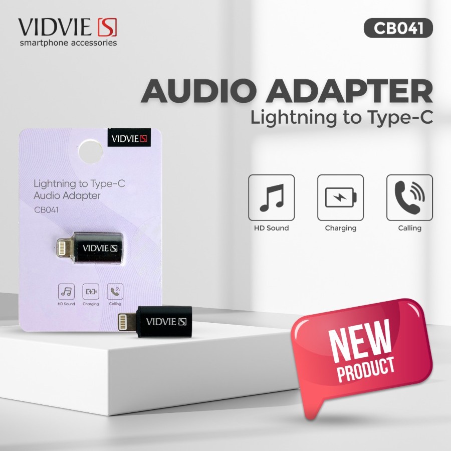 Lightning male to type-c female audio adapter vidvie s data charge earphone otg cb041 cb-041
