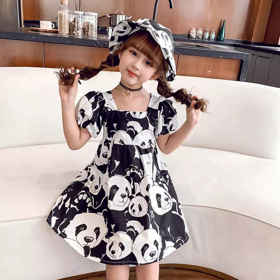 Dress Anak Perempuan DENGAN TOPI Cuty Panda