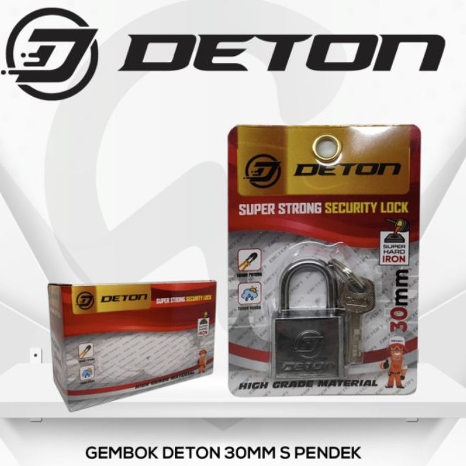 GEMBOK DETON 30 MM panjang pendek plus 3 kunci