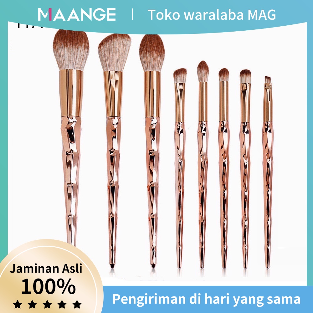 MAGEFY51039 8Pcs/Set Brush Kit Kuas Makeup Berlian Bulu Nilon Alat Make Up Brush Lembut Kosmetik Aksesoris Original Eyes