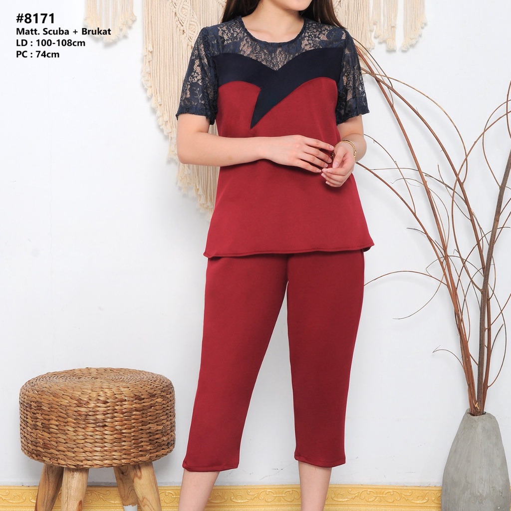 New Stelan celana Mody bahan scuba strech kombinasi brokat/WSI