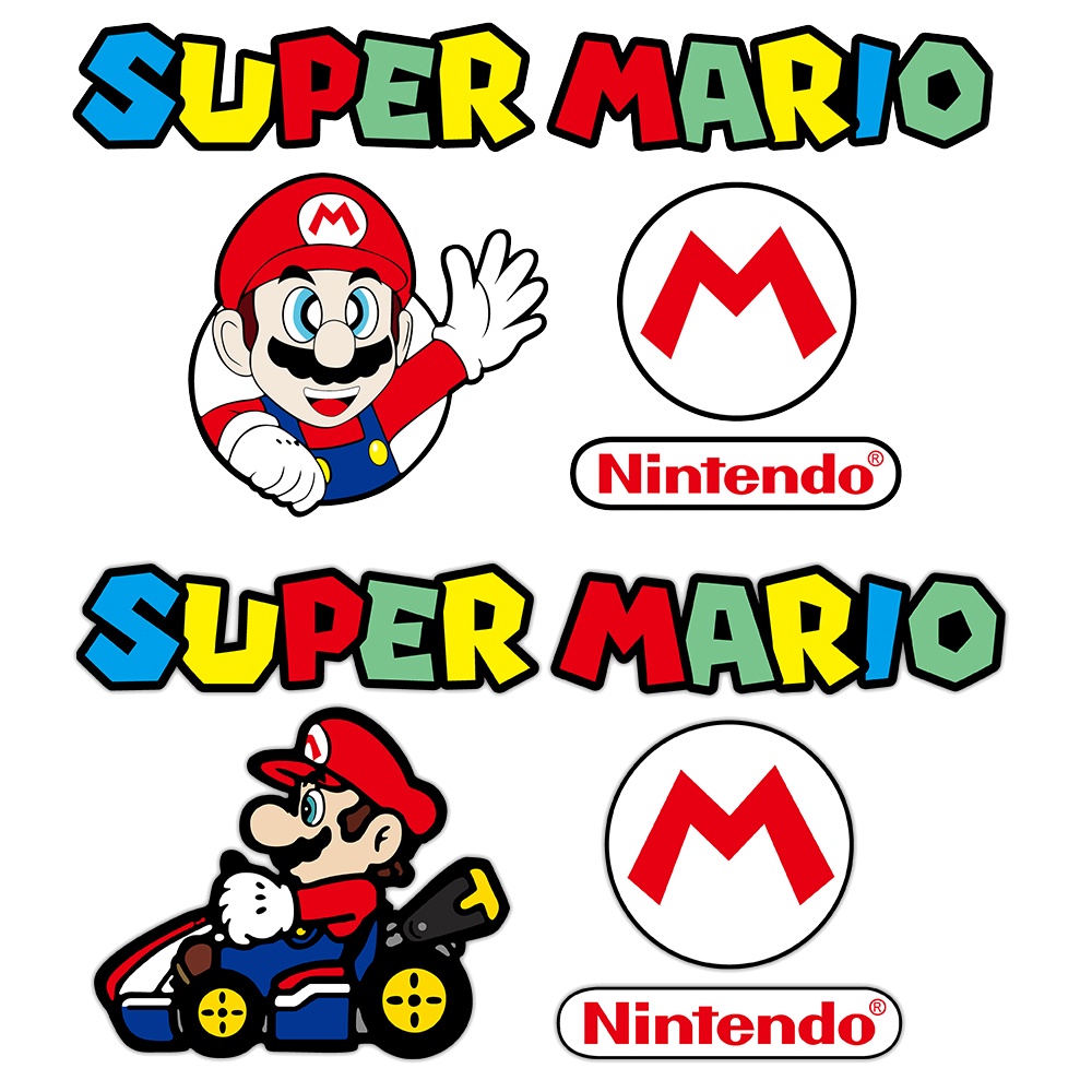 Super Mario Creative Racing Reflective Universal Motorcycle Body Rearview Mirror Sticker Mario Classic Game Repairer Car Window Windshield Door Reflective Beautifying Decal