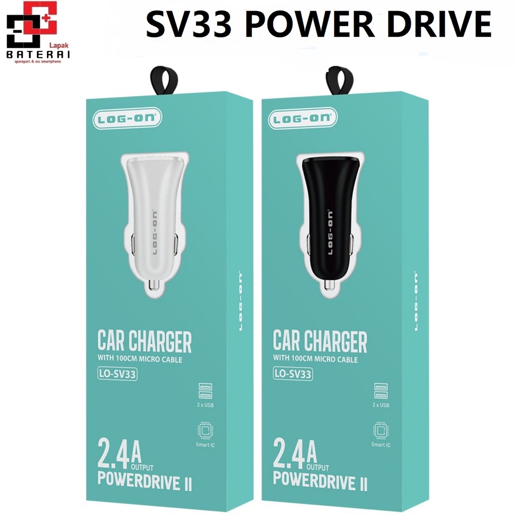 LOG - ON SV33 Car Charger 2.4A 2output With Smart IC | Saver | Casan Mobil / motor