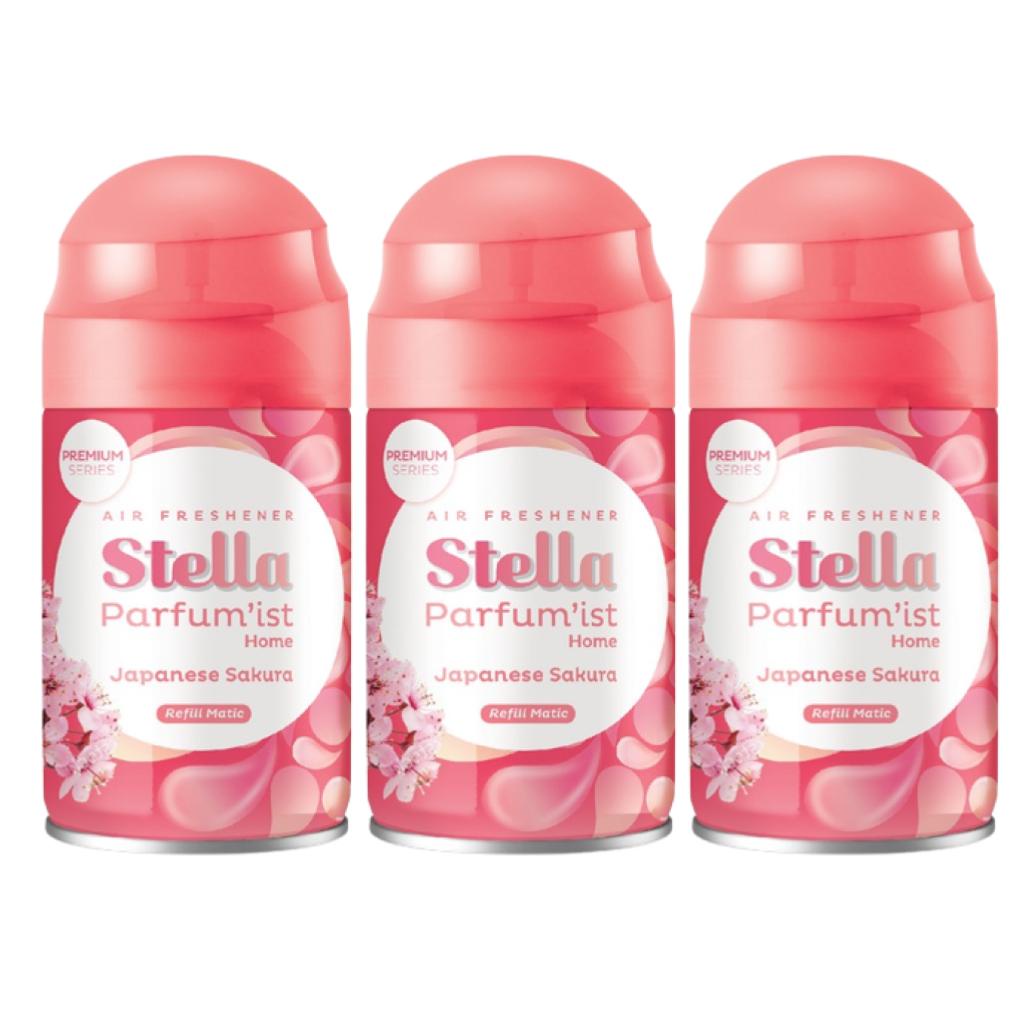 Stella Matic Parfumist Japanese Sakura Refill 160ml - Refill Pengharum Ruangan Otomatis x 3