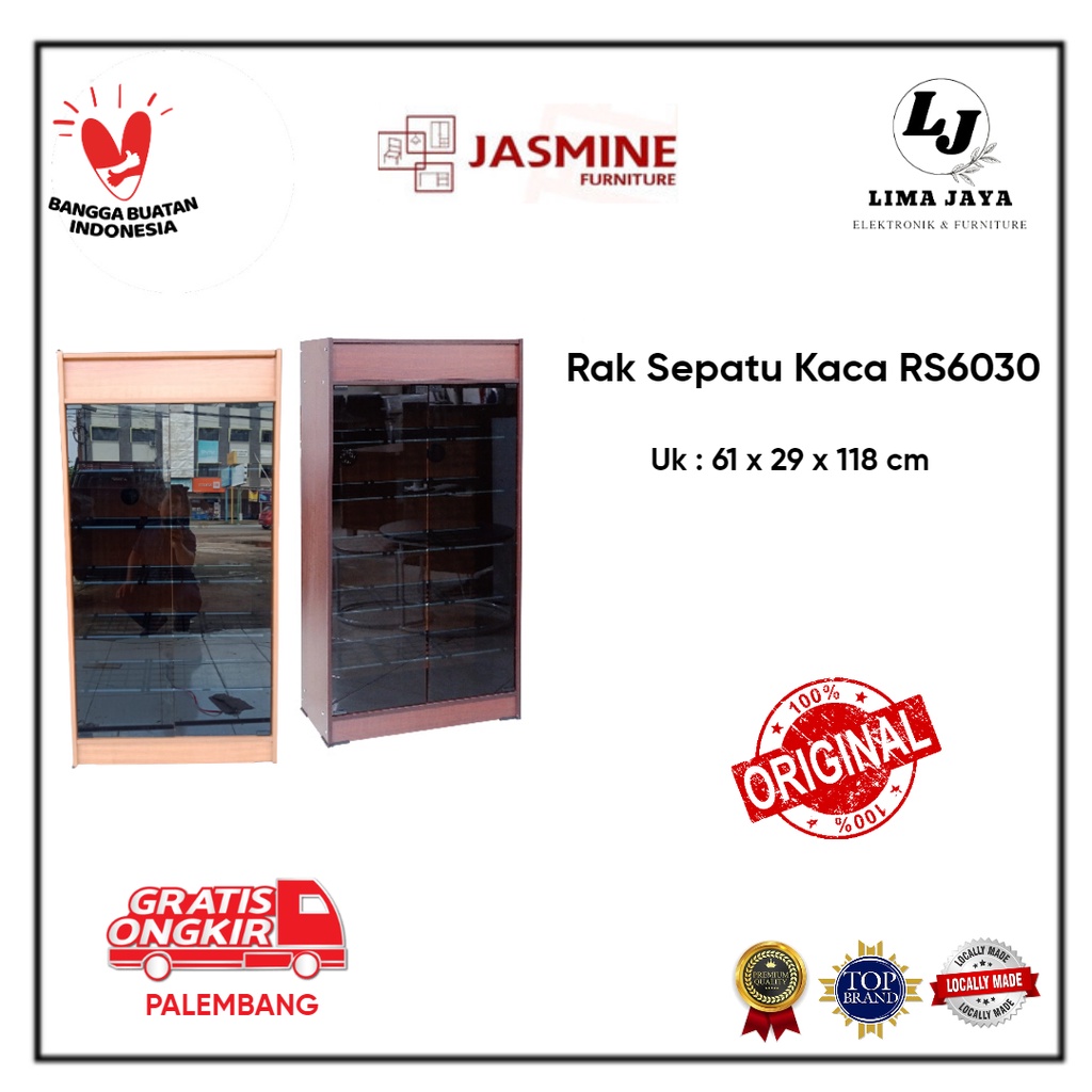 Rak Sepatu Kaca RS 6030 Rak Sepatu Susun Kaca