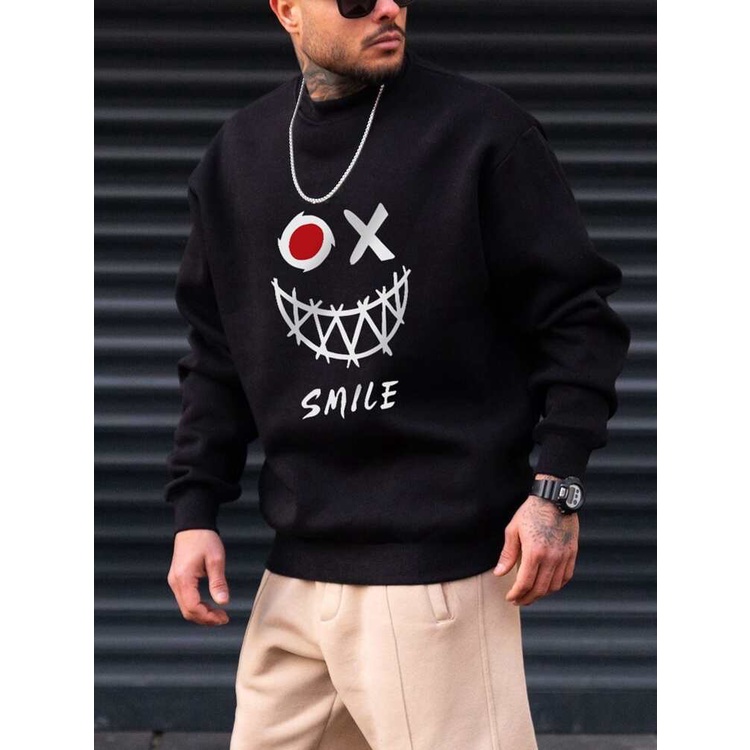 OX Smile Sweater Crewneck Print DTF II OX Smile Sweatshirt Basic II Sz M - XL Anak &amp; Dewasa ( Pria &amp; Wanita )