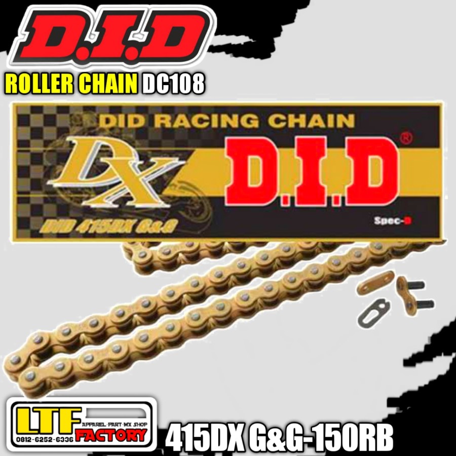 DID 415 DX G&G-150RB ROLLER CHAIN - RANTAI SEPEDA MOTOR - DRAG BIKE - ROADRACE - MINI TRAIL - MOTOCR