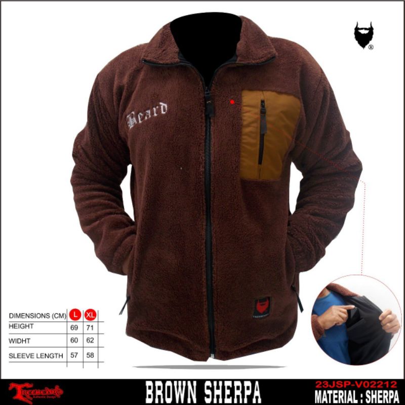 SHERPA JAKET BERBULU TREEBEARD REMAJA DEWASA JAKET HANGAT RESLETING