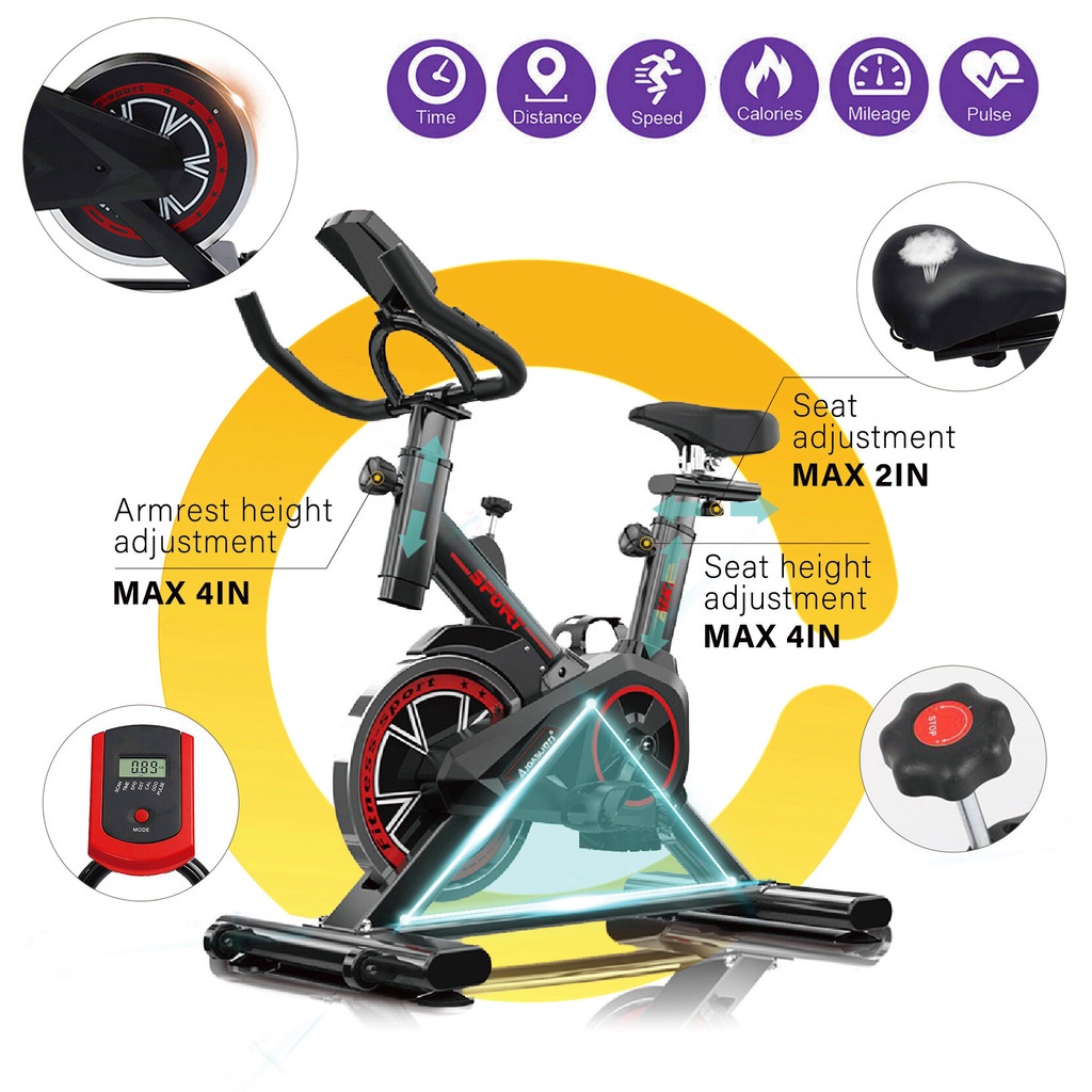 Spin Sepeda Statis Rumah Indoor Fitness Gym Spinning Bike Sepeda Kardio Fitness Alat Fitness