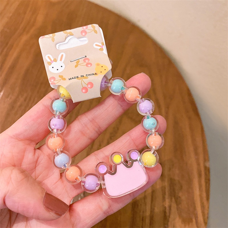 Fashion Gelang Jelly Warna Kartun Elastis Adjustable Gelang Akrilik Untuk Wanita Aksesoris Fashion