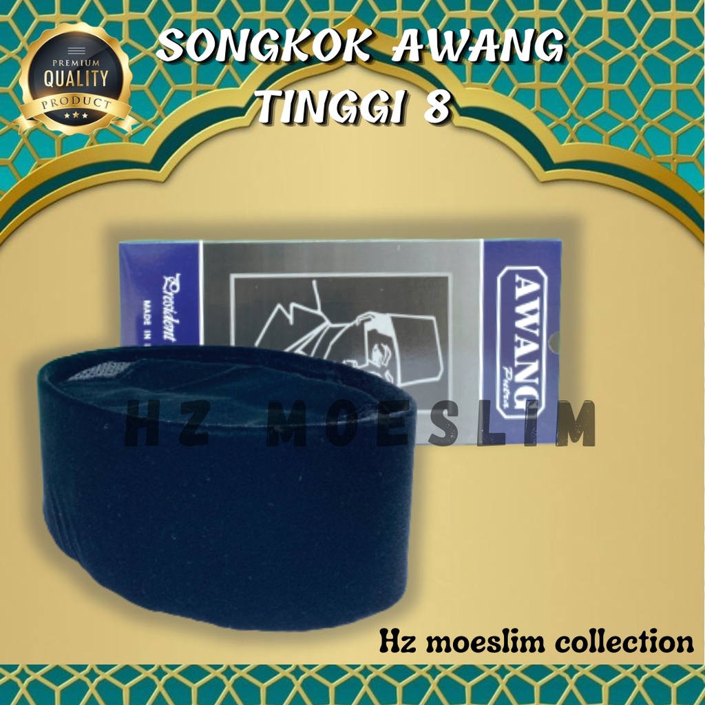 Songkok Awang Songkok Hitam Polos Songkok Hitam Nasional AC Peci Hitam Polos Tinggi 8 Nasional