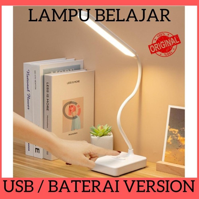 Lampu Meja Belajar Untuk Baca Desk Bisa Dicas Rechargeable Battery / USB Model Lamp 30 LED