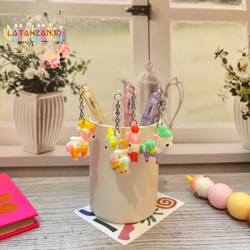 

1 Lusin Pulpen Gantungan Pena Gel Karakter Unicorn terbang Full Body Bisa COD