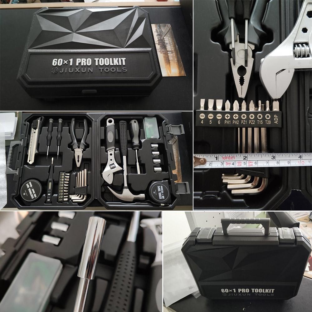 AKN88 - JIUXUN TOOLS 60-in-1 Home Repair Set Toolkit - Set Alat Tukang 60 in 1