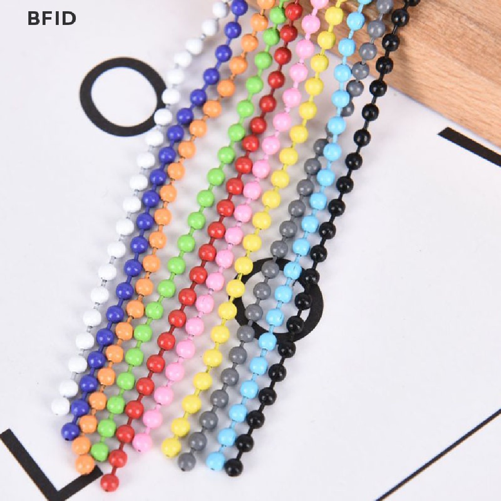 [BFID] 10pcs/set Konektor Rantai Manik-Manik Bola 2.4MM Warna-Warni Perhiasan DIY Membuat Gantungan Kunci [ID]