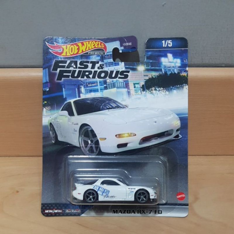 Hot wheels Premium Mazda RX-7 FD HKS putih Fast & Furious hotwheels
