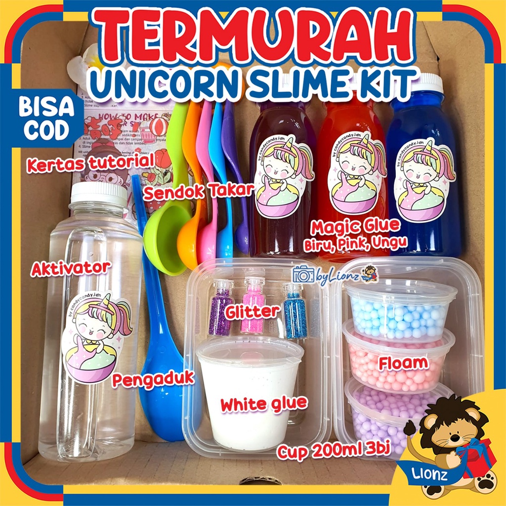 Slime Kit Unicorn Galaxy lengkap by Lionz.idn