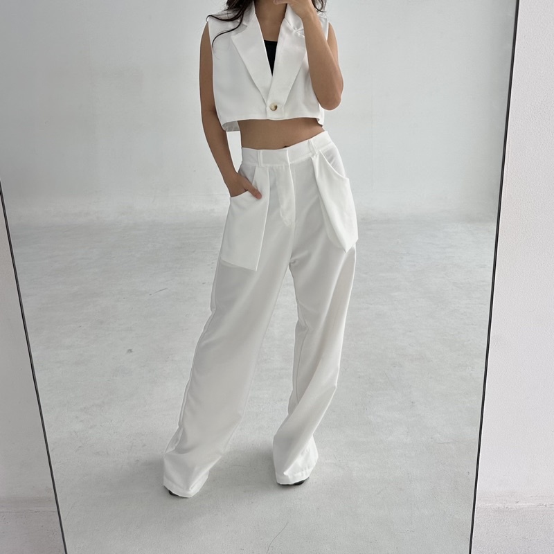 SOHO PANTS - Celana Panjang Straight Pants Highwaist Murah Wanita Trousers Lurus Wide Baggy Leg Kulot Korean Basic Highwaisted Posha