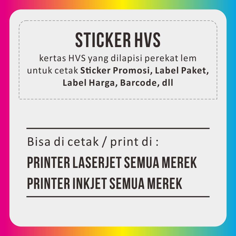 

Sticker HVS A4 Isi 50 Lbr - Lintec - CASIS