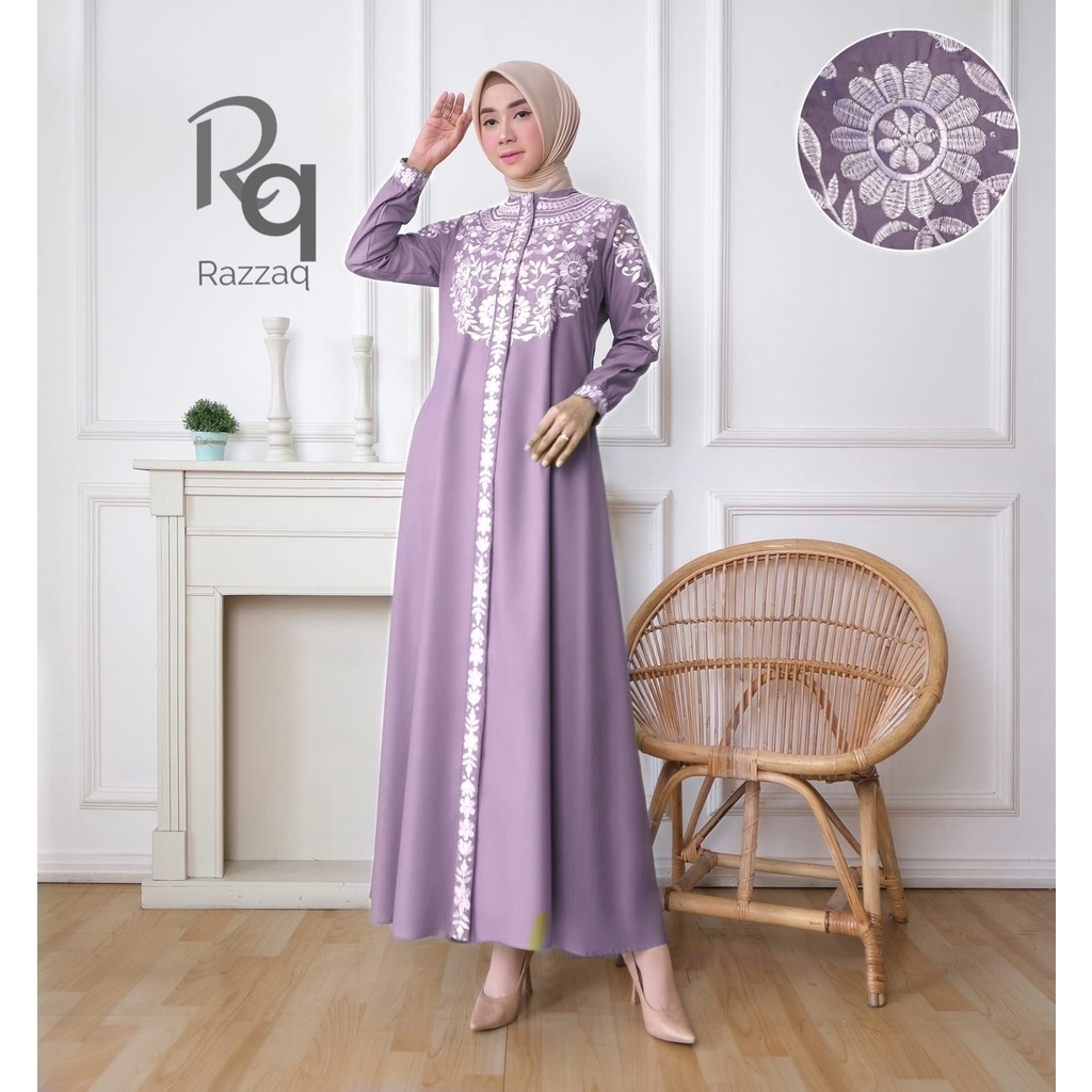 Mutia Collection / Gamis Bordir Madina Tugba Terbaru 2023 Original Tanah Abang / Gamis Toyobo Premiu