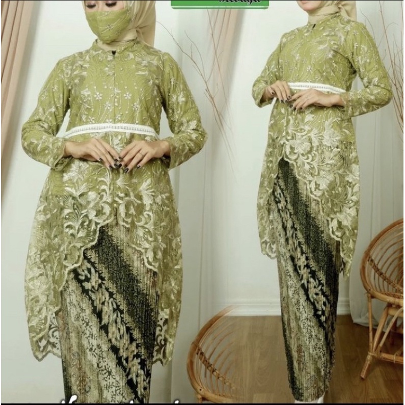 SET KEBAYA  TILE BORDIR TERBARU LESTI KEJORA/ SET KEBAYA WISUDA