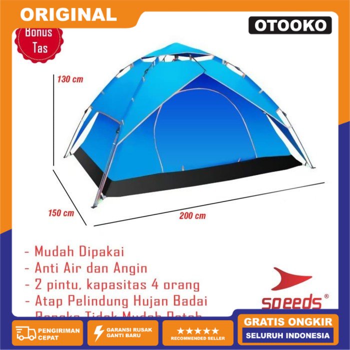 Tenda Camping Tenda Kemah Speeds 2-3 Orang Lipat Portable 210x140 003