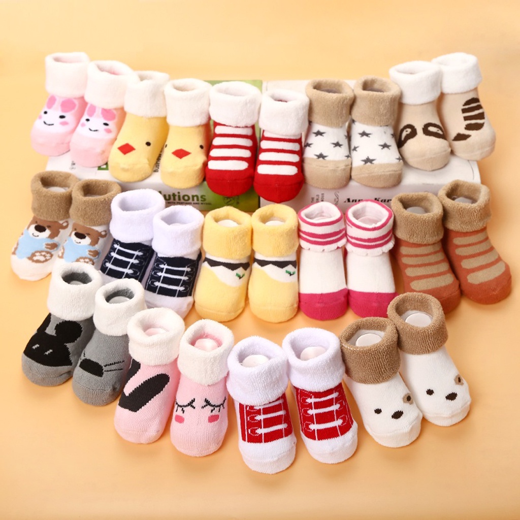 BRGUNIK Kaos Kaki Bayi Lucu Kaus Kaki Anak Prewalker Kaus Kaki Bulu KK033