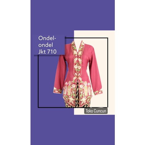 Kebaya Encim Modern Kebaya Katun Kebaya Ondel Ondel Jakarta Katun Merah 710 Atasan kebaya katun bord