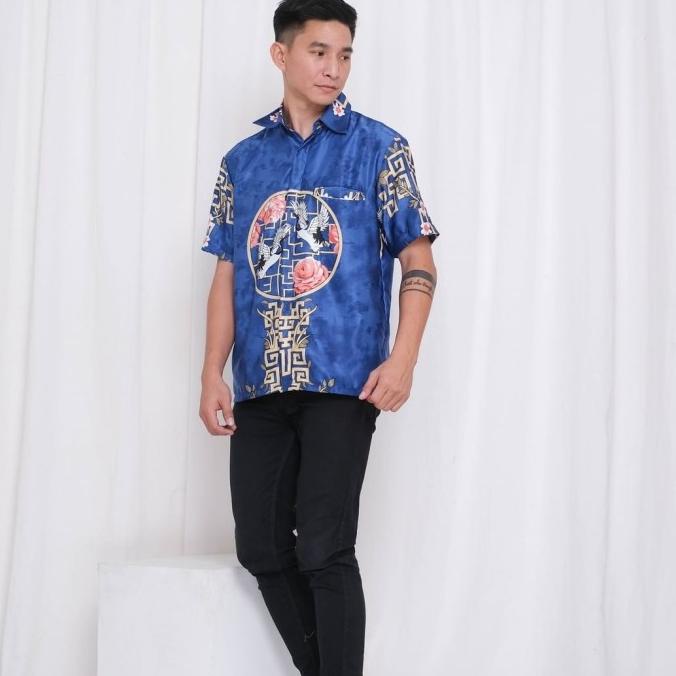 119 YBL man tshirt kemeja sangjit batik cheongsam pria