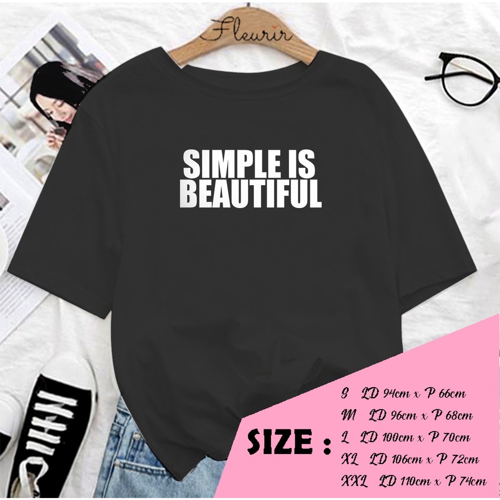 FLEURIR - COD KAOS WANITA SIMPLE PRIA REMAJA DEWASA UNISEX TSHIRT JUMBO