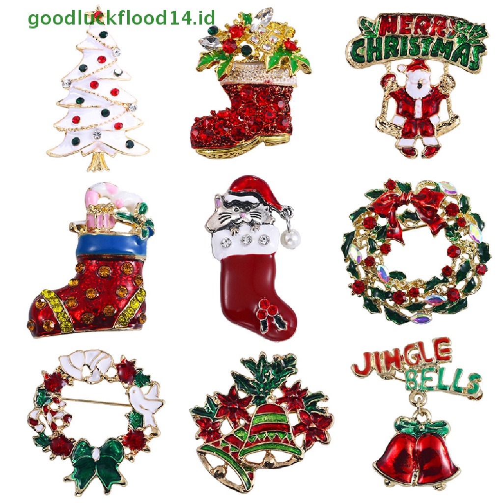 [GOOGFOUR] Tahun Baru Bros Pin Natal Elemen Pin Snowman Pohon Natal Perhiasan Pin Natal Kartun Bros Fashion Perhiasan Hadiah [TOP]