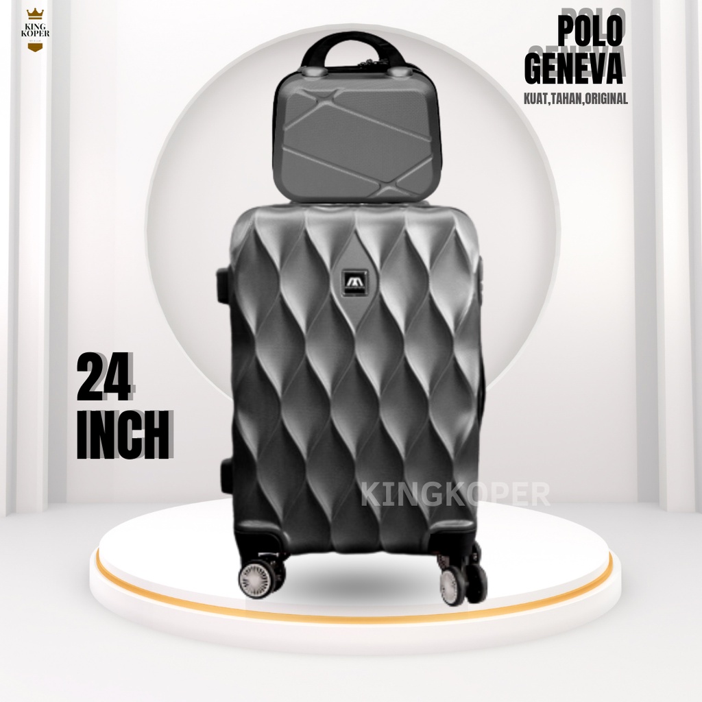 Koper Premium 24 inch POLO - ukuran Bagasi - koper fiber - koper murah