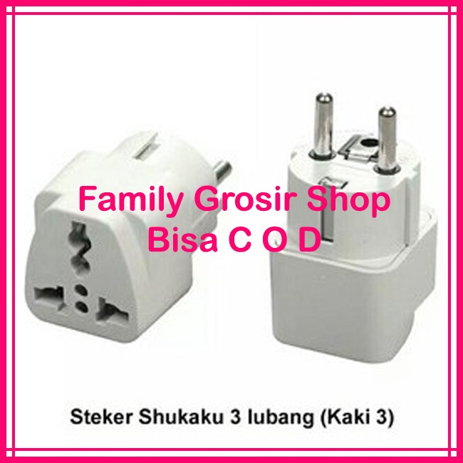 Over Steker Adaptor 3 Kaki Travel Adapter ke 2 Universal 3 Lubang ke 2 Lubang