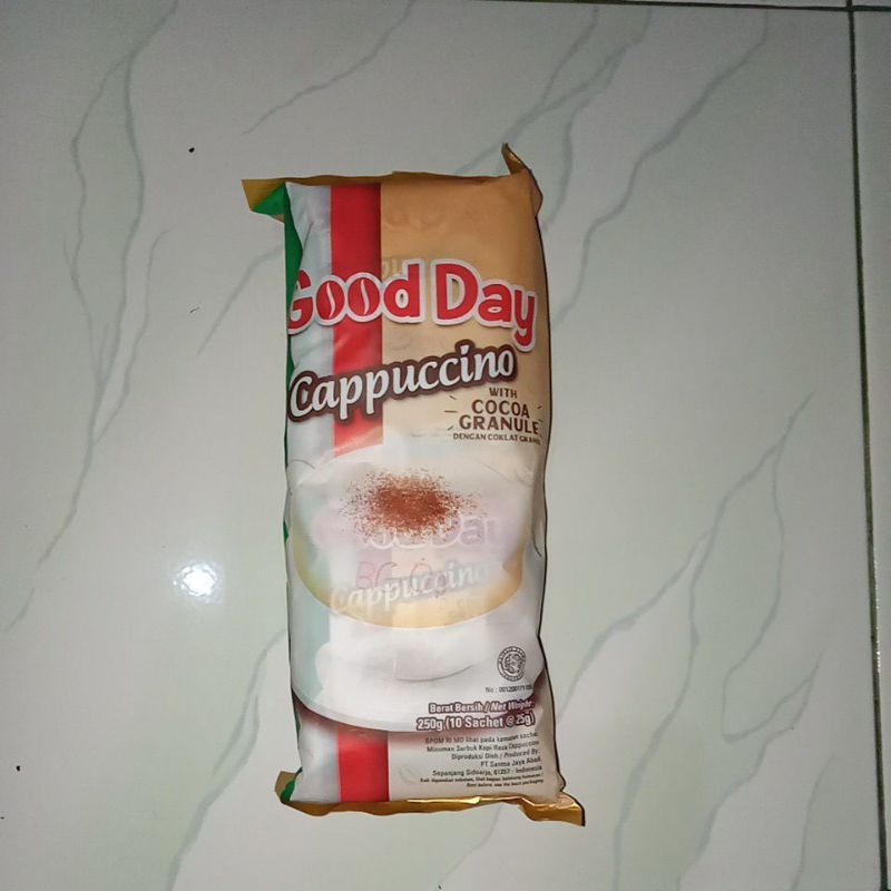 

good day cappucino kemasan isi 10 sachet @25g