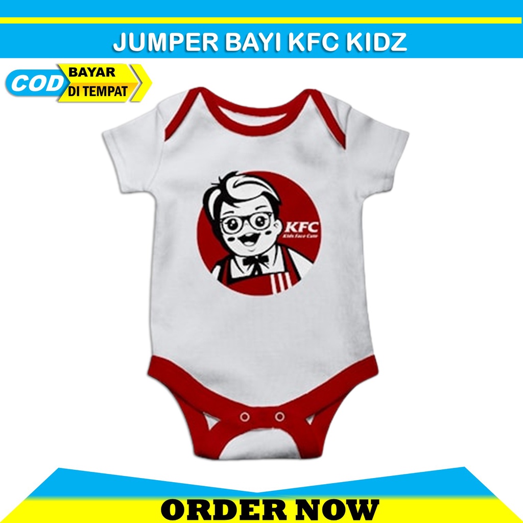 Baju Bayi Cowok 0 6 Bulan Karakter KFC Jumpsuit Baby Motif Unik Keren Lucu