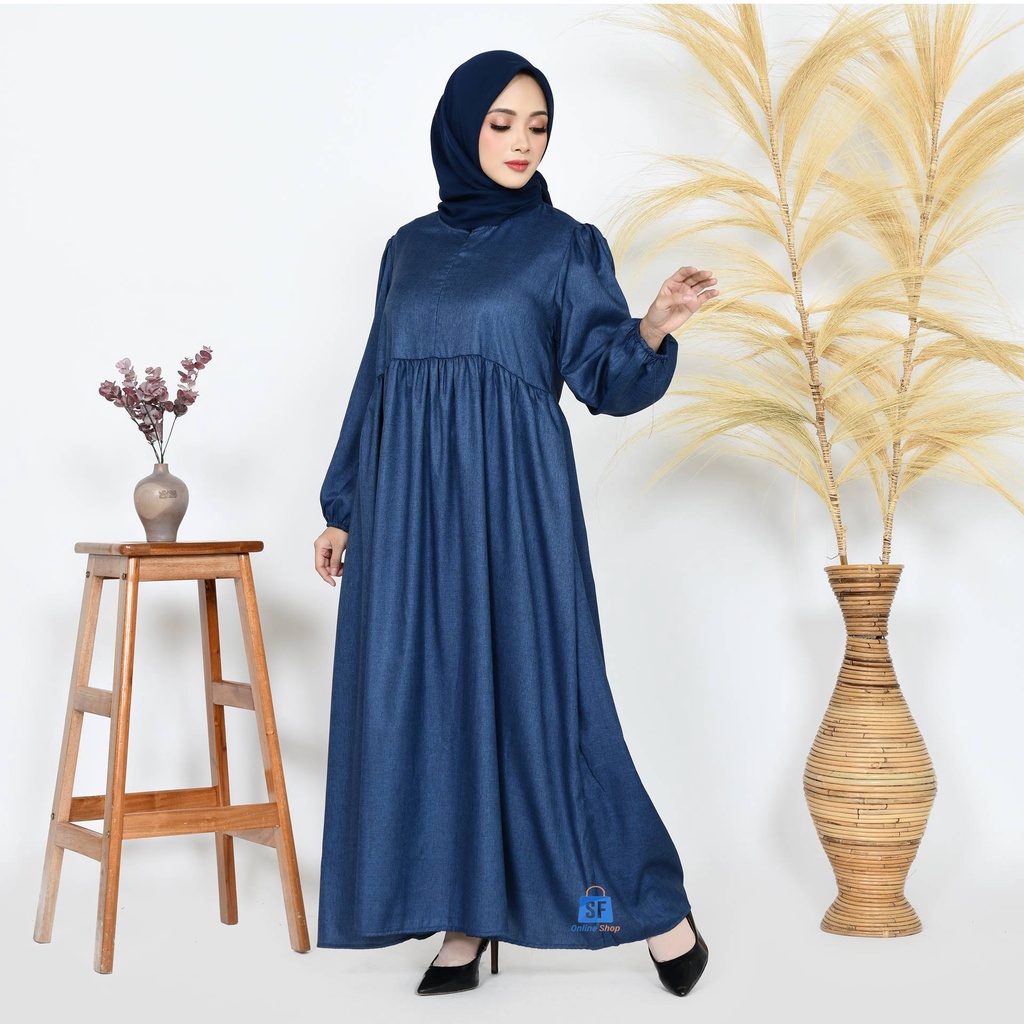 GAMIS /DRESS / BAHAN KATUN MADINAH POLOS BASIC FODU