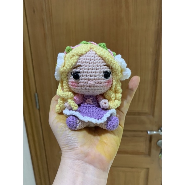 boneka crochet princess rapunzel mini