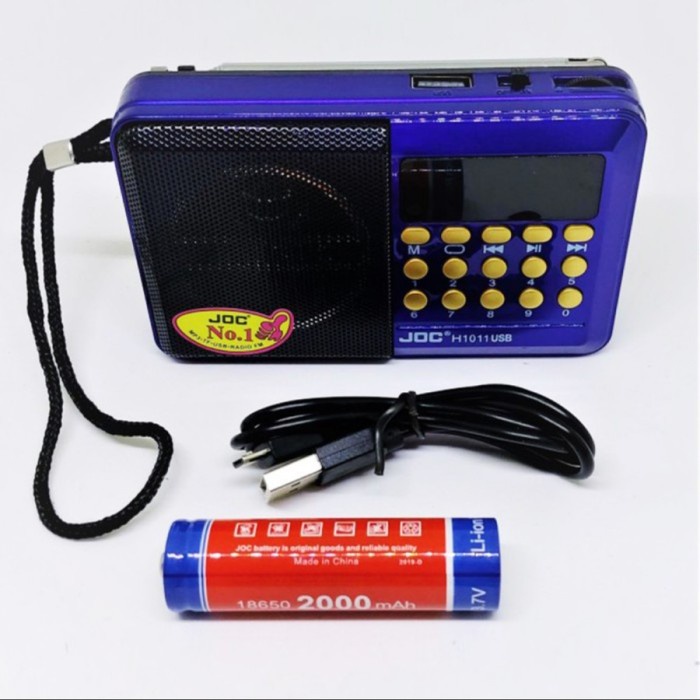 Speaker bluetooth bass Speaker Mp3 JOC H1011 USB - Radio Untuk Murotal- Radio Fm Portable - BIRU Spe
