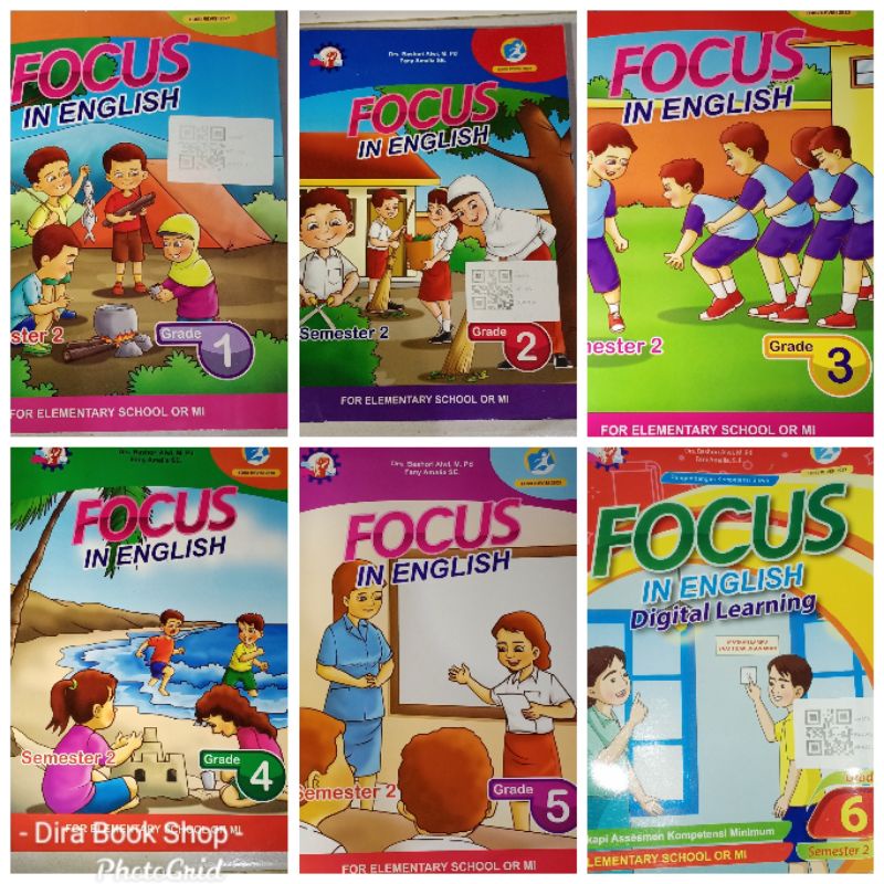 Semester 2 FOKUS ENGLISH kelas 1/2/3/4/5/6 | Fokus Inggris k13 | buku soal bahasa Inggris SD
