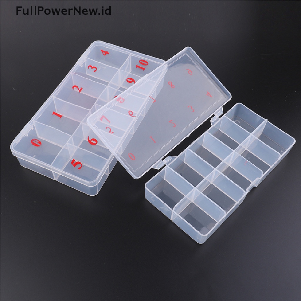 Power 10cells fake nail art tips Kotak Tempat Penyimpanan fake nail art tips box case ID