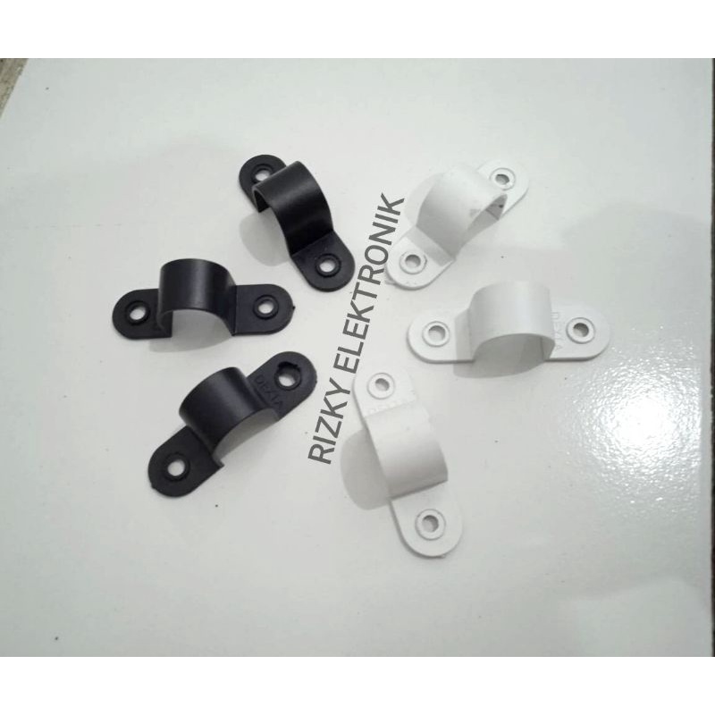 Klem Penjepit Pipa Conduit PVC 20mm 20 mm Hitam Putih DEXTA DX-113