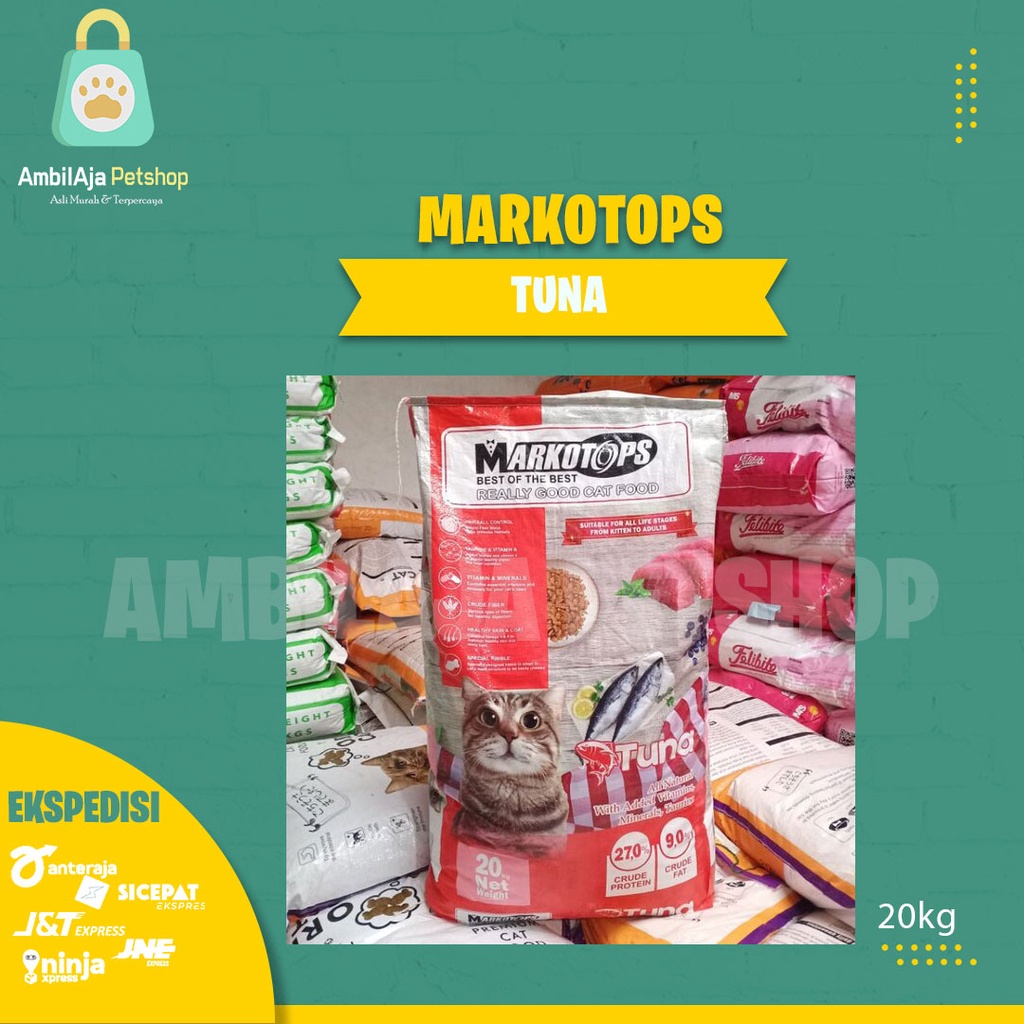 Makanan kucing kering Markotops 20kg adult Dry food (Ekspedisi)